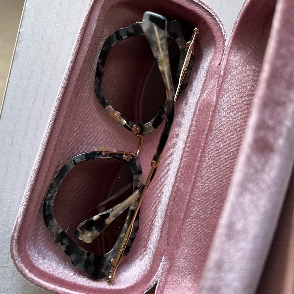 Miu Miu Black and Gold Fashion Sunglasses - Picture 9 of 9